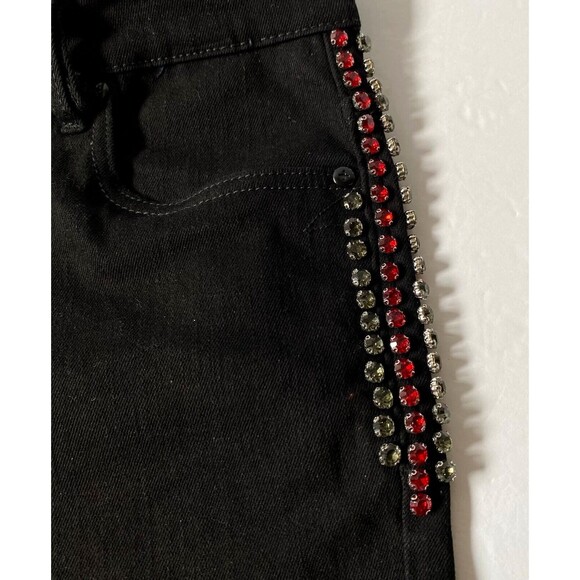 Industrial Indigo Jeans Mens W 32 x L 32 Black Denim Rhinestones Straight NWOT - Picture 7 of 16